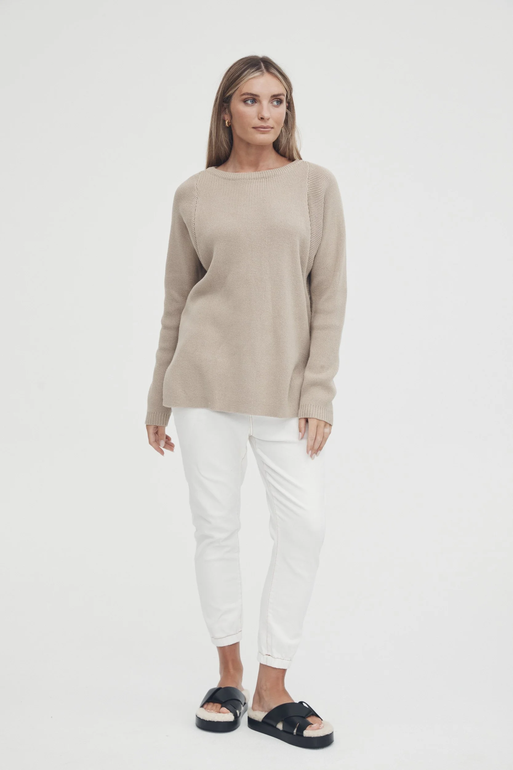 White 2025 batwing sweater
